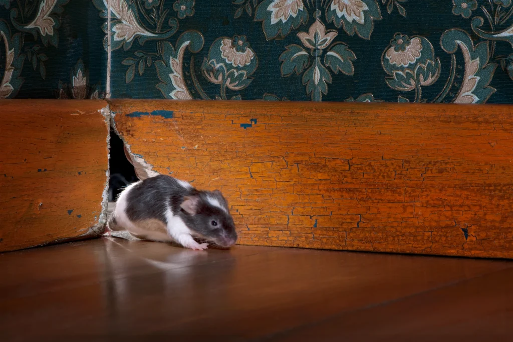 A rodent getting out of its hole.